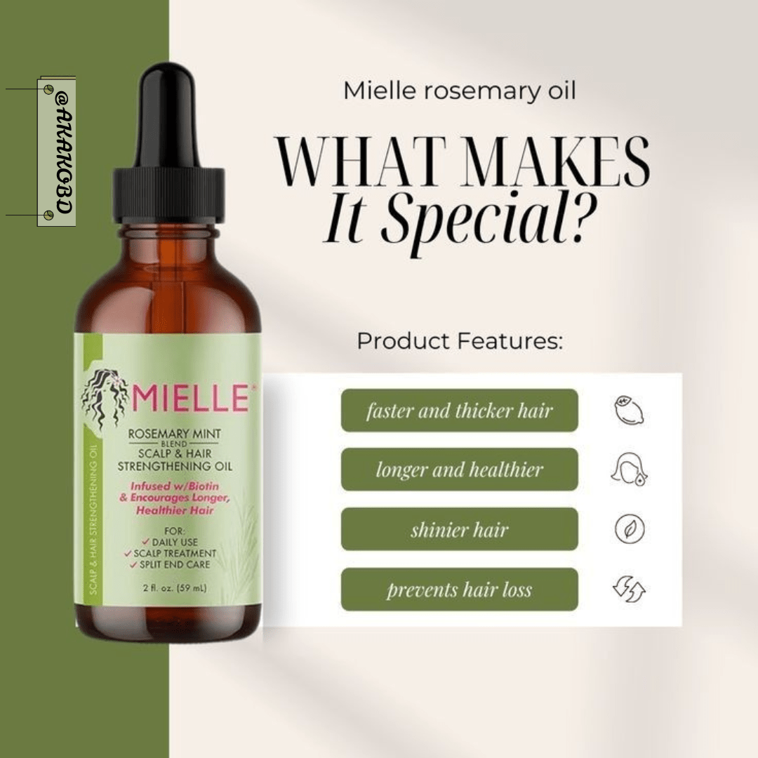 Mielle Rosemary Mint Scalp & Hair Strengthening Oil : 59ml - Image 4